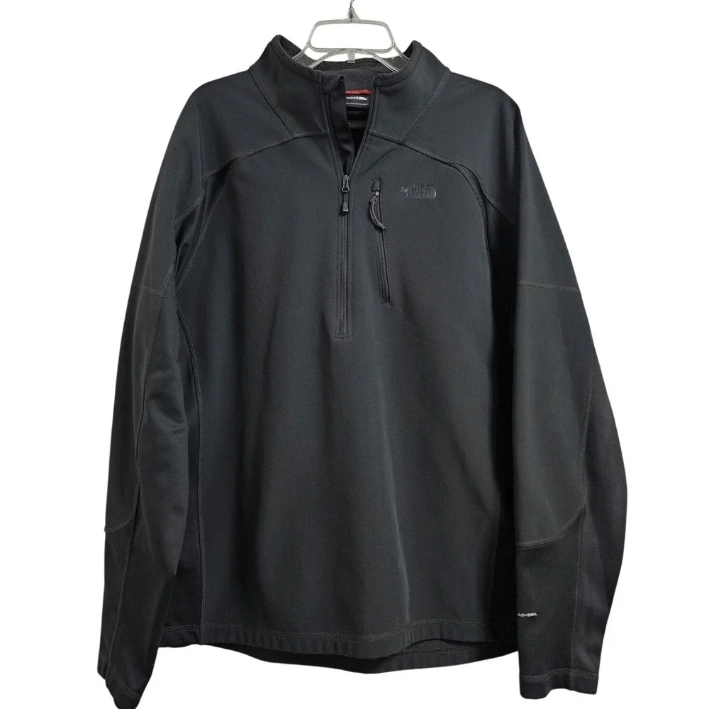 The‎ North Face Flash Dry Top Jacket Men's XL Gray 1/4 Zip Pockets Outdoors EUC